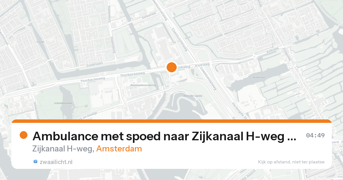 Ambulance met spoed naar Zijkanaal H-weg in Amsterdam — 4 jun 2026
