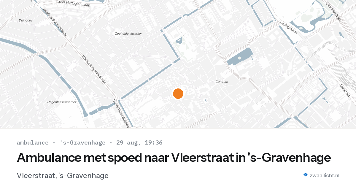 Ambulance met spoed naar Vleerstraat in 's-Gravenhage — 29 aug 2026