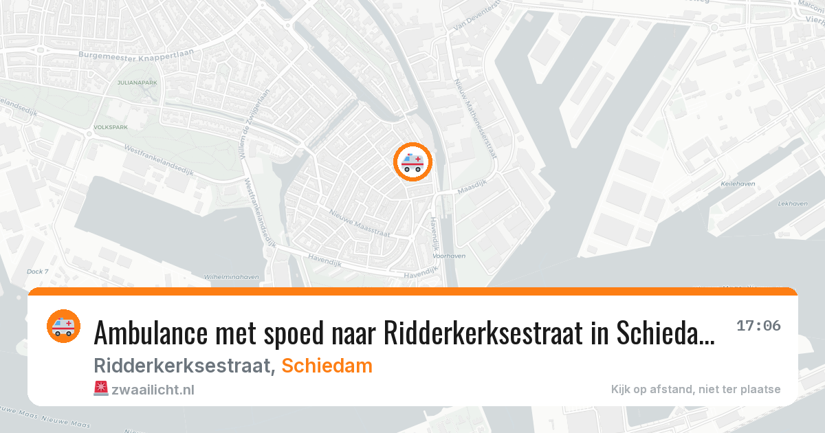 Ambulance met spoed naar Ridderkerksestraat in Schiedam — 5 aug 2026