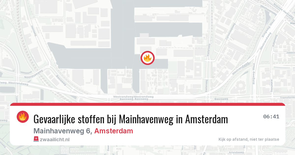 Gevaarlijke stoffen bij Mainhavenweg in Amsterdam — 19 jun 2026