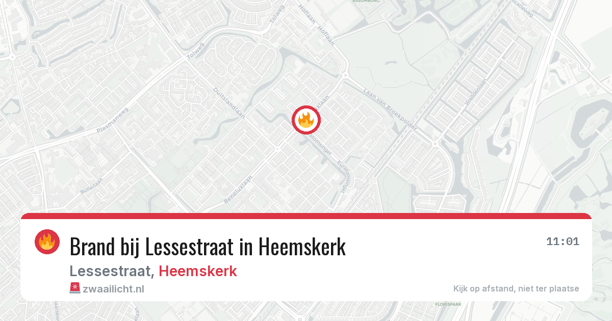 Brand bij Lessestraat in Heemskerk — 14 aug 2026