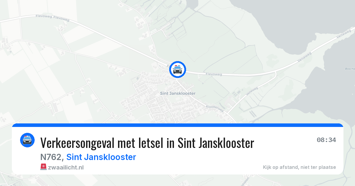 Verkeersongeval met letsel in Sint Jansklooster — 6 aug 2026