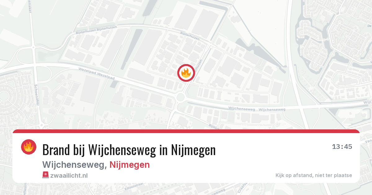 Brand bij Wijchenseweg in Nijmegen — 1 aug 2026