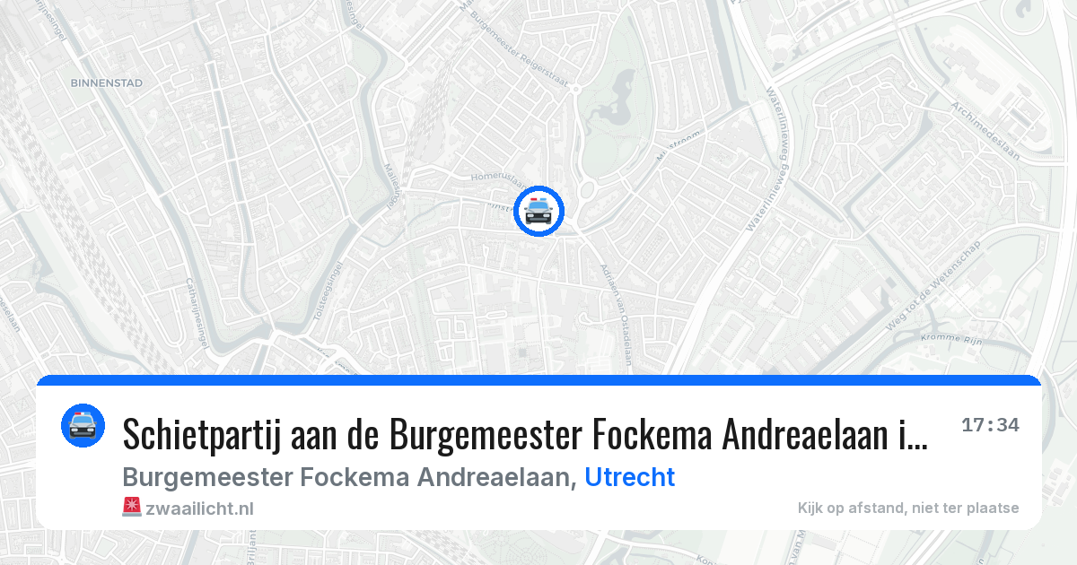Schietpartij aan de Burgemeester Fockema Andreaelaan in Utrecht — 20 mrt 2026