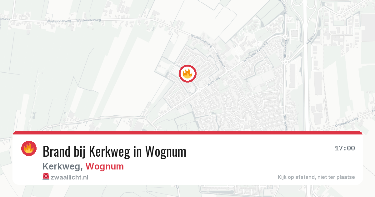 Brand bij Kerkweg in Wognum — 10 aug 2026