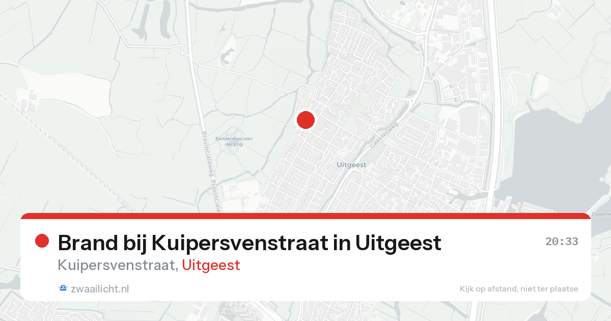 Brand bij Kuipersvenstraat in Uitgeest — 16 aug 2026
