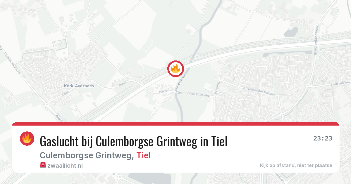 Gaslucht bij Culemborgse Grintweg in Tiel — 9 apr 2026