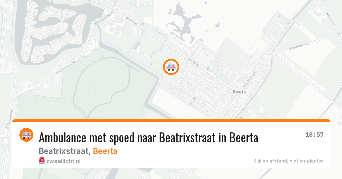 Ambulance met spoed naar Beatrixstraat in Beerta — 16 jun 2026