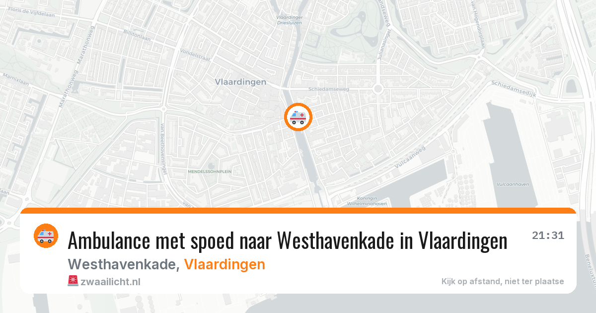 Ambulance met spoed naar Westhavenkade in Vlaardingen — 31 mei 2026