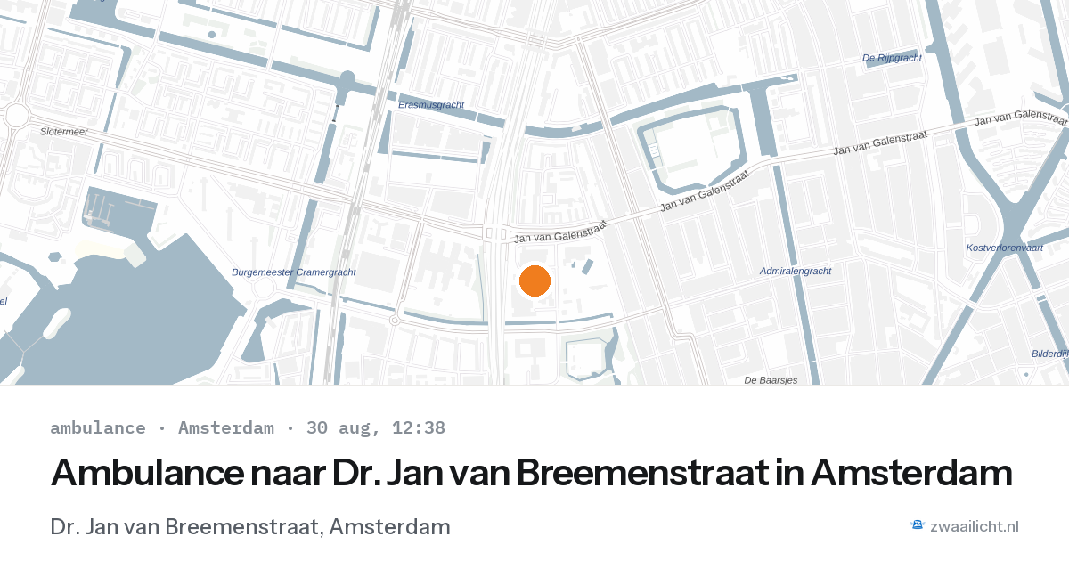 Ambulance naar Dr. Jan van Breemenstraat in Amsterdam — 30 aug 2026