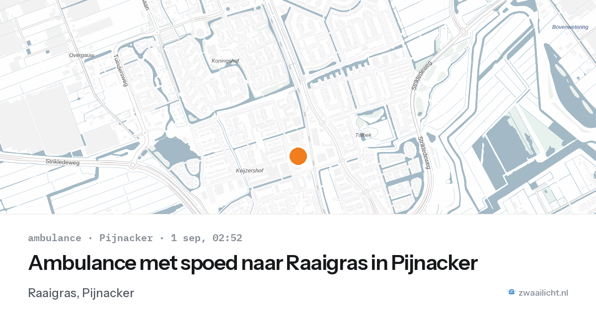 Ambulance met spoed naar Raaigras in Pijnacker — 1 sep 2026