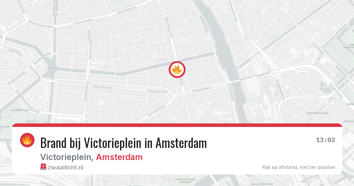 Brand bij Victorieplein in Amsterdam — 29 mei 2026