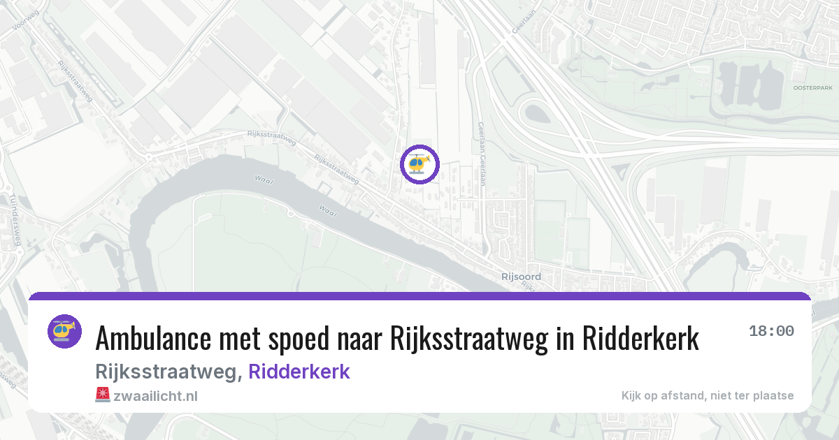 Ambulance met spoed naar Rijksstraatweg in Ridderkerk — 13 aug 2026