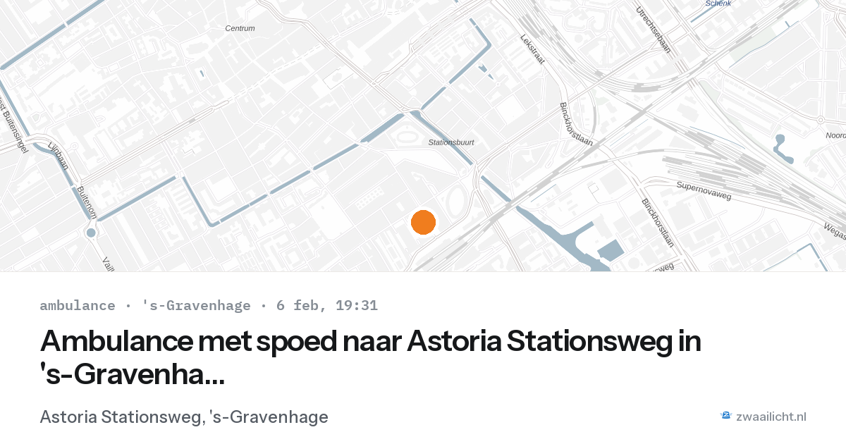 Ambulance met spoed naar Astoria Stationsweg in 's-Gravenhage — 6 feb 2026