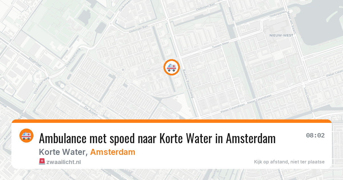 Ambulance met spoed naar Korte Water in Amsterdam — 13 apr 2026