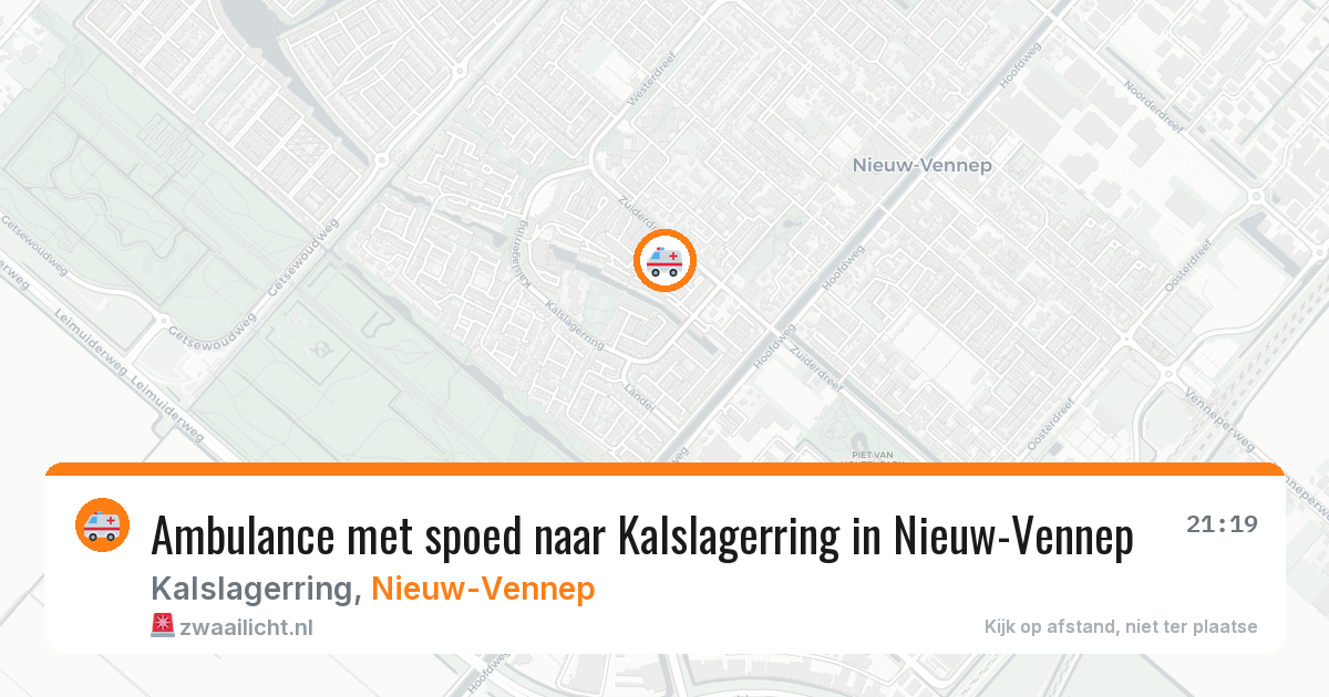 Ambulance met spoed naar Kalslagerring in Nieuw-Vennep — 8 aug 2026