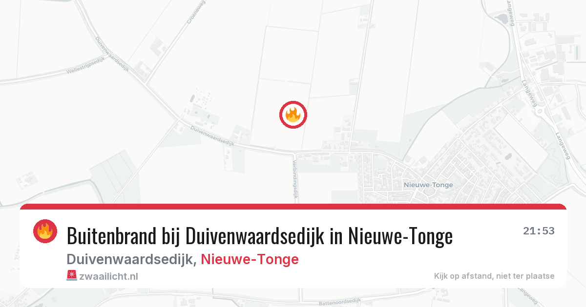 Buitenbrand bij Duivenwaardsedijk in Nieuwe-Tonge — 19 jun 2026