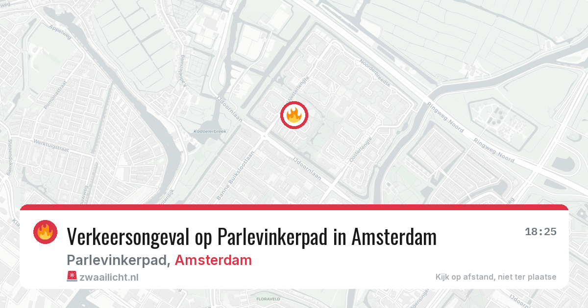 Verkeersongeval op Parlevinkerpad in Amsterdam — 9 aug 2026