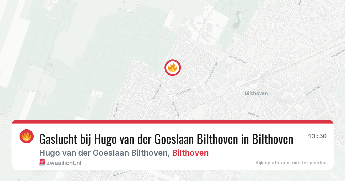Gaslucht bij Hugo van der Goeslaan Bilthoven in Bilthoven — 24 jul 2026