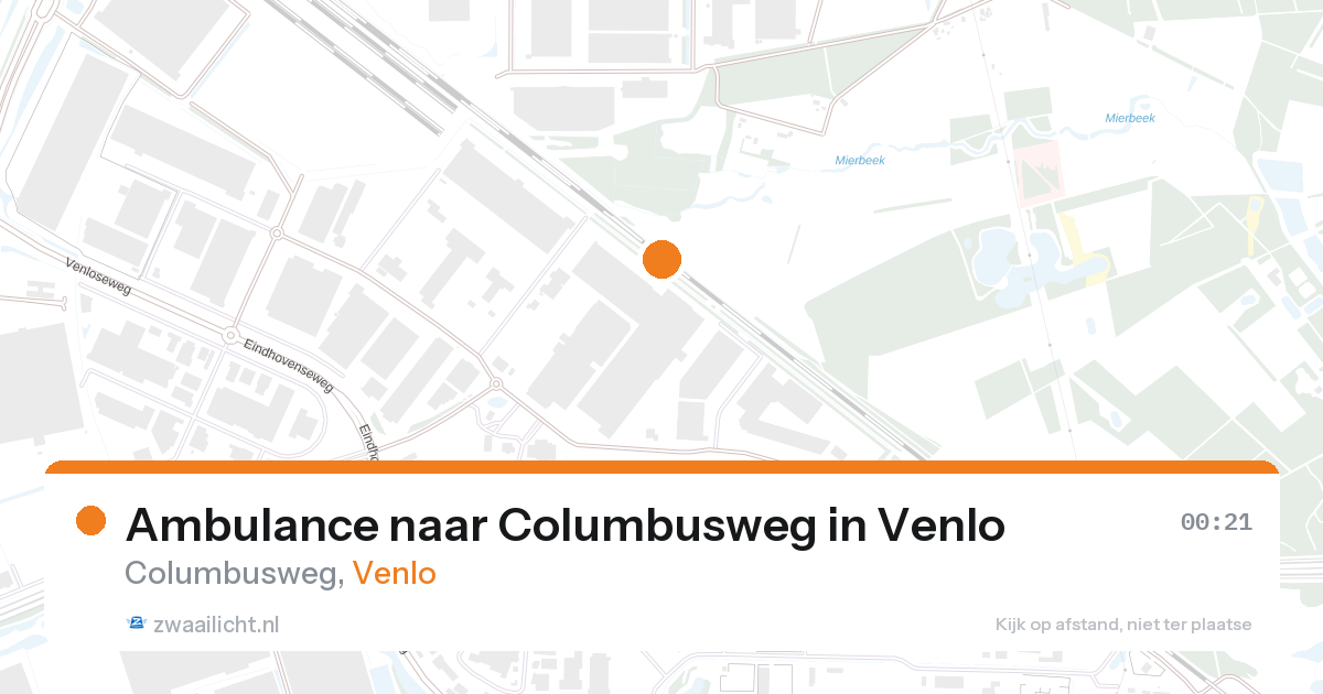 Ambulance naar Columbusweg in Venlo — 9 aug 2026