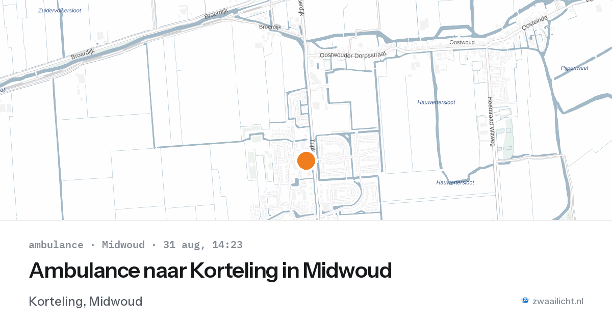 Ambulance naar Korteling in Midwoud — 31 aug 2026