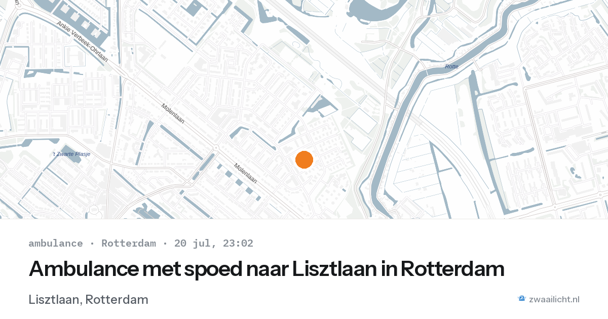 Ambulance met spoed naar Lisztlaan in Rotterdam — 20 jul 2026