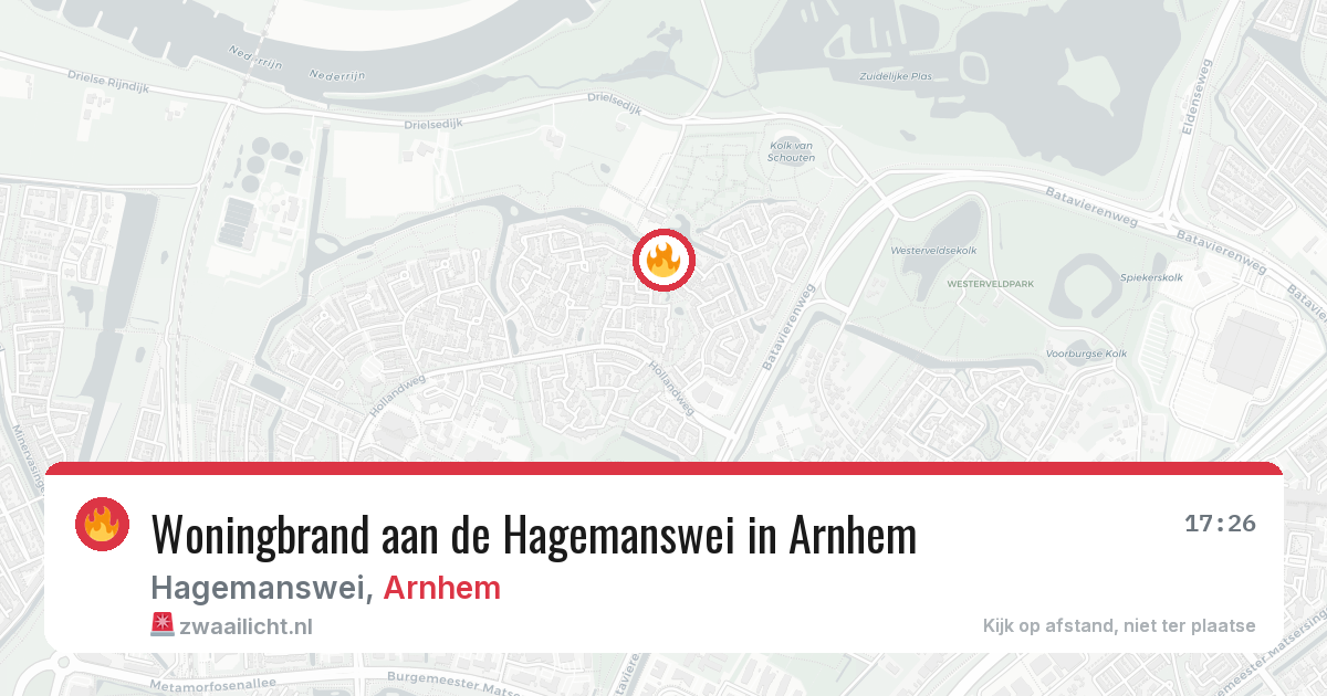 Woningbrand aan de Hagemanswei in Arnhem — 8 mei 2026