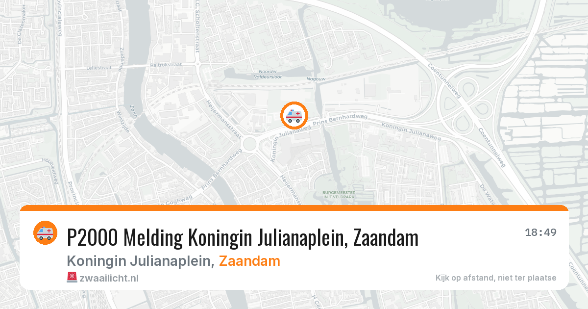P2000 Melding Koningin Julianaplein, Zaandam — 14 apr 2026