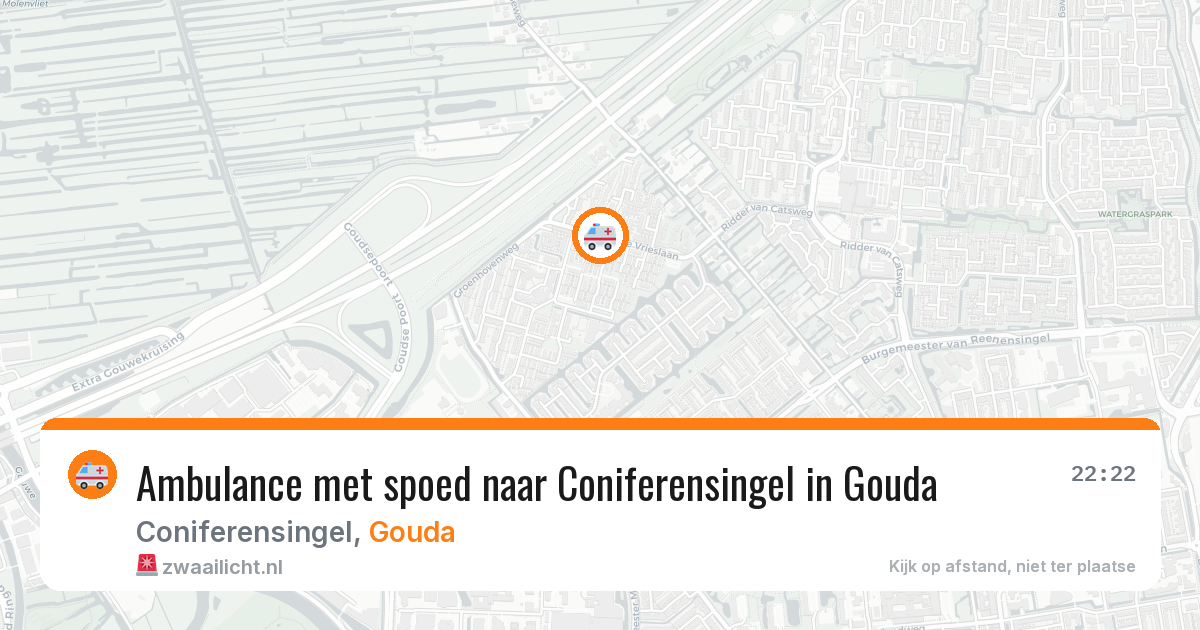 Ambulance met spoed naar Coniferensingel in Gouda — 17 mrt 2026