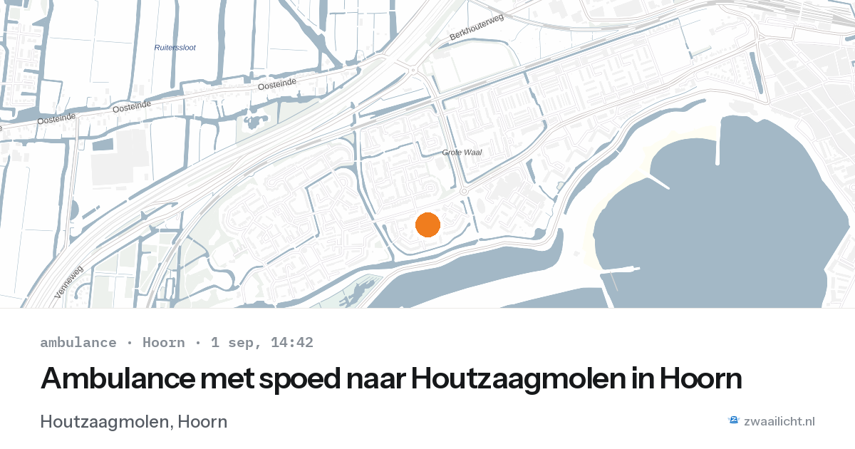 Ambulance met spoed naar Houtzaagmolen in Hoorn — 1 sep 2026