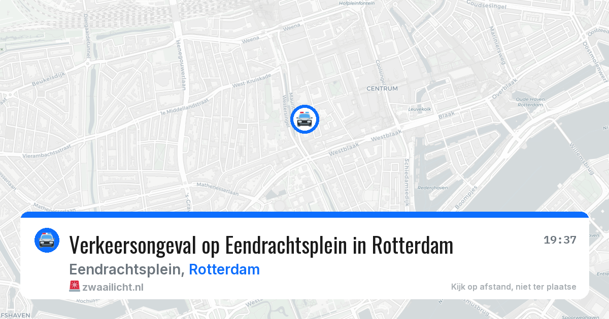 Verkeersongeval op Eendrachtsplein in Rotterdam — 26 mrt 2026