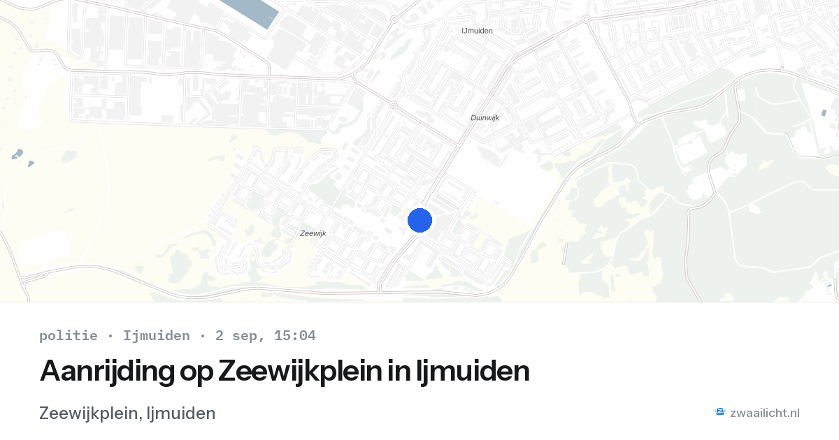 Aanrijding op Zeewijkplein in Ijmuiden — 2 sep 2026