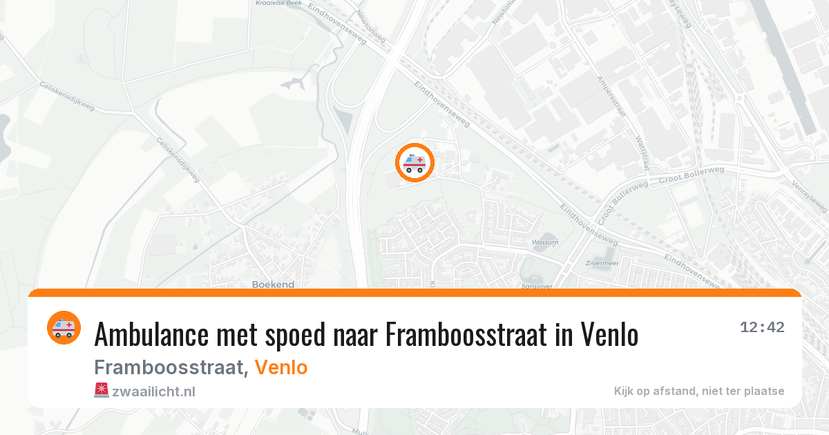 Ambulance met spoed naar Framboosstraat in Venlo — 25 jul 2026