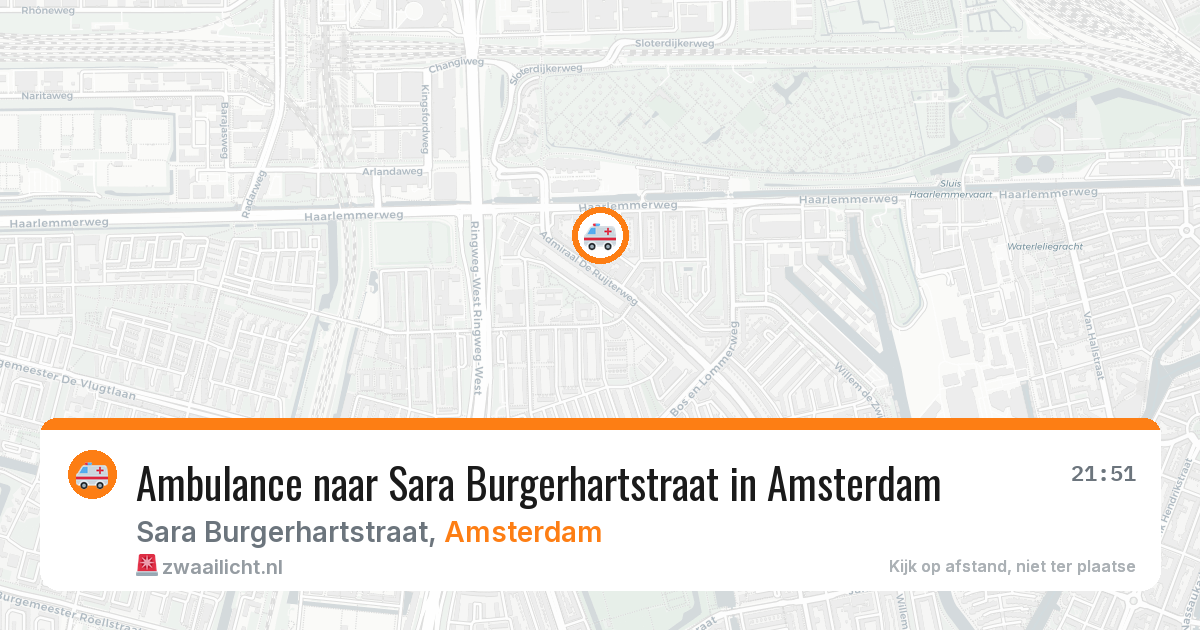 Ambulance naar Sara Burgerhartstraat in Amsterdam — 9 aug 2026