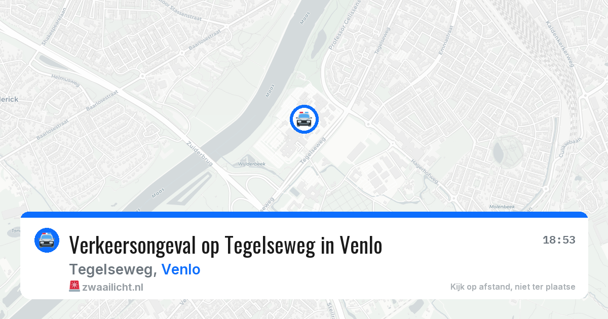 Verkeersongeval op Tegelseweg in Venlo — 18 jun 2026