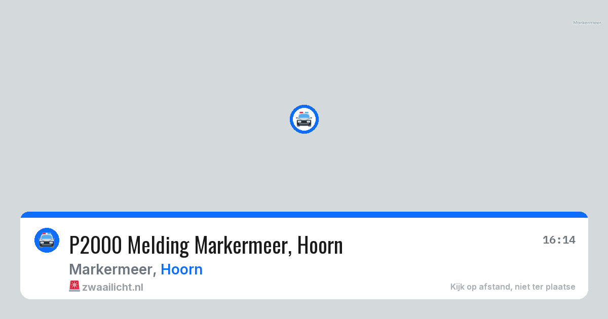 P2000 Melding Markermeer, Hoorn — 29 mei 2026