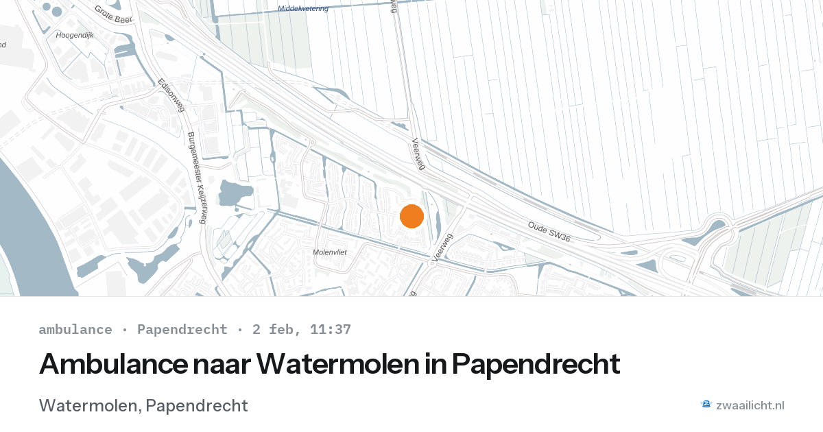 Ambulance naar Watermolen in Papendrecht — 2 feb 2026
