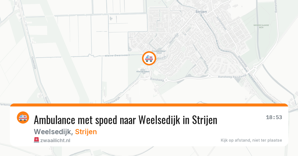 Ambulance met spoed naar Weelsedijk in Strijen — 22 jun 2026