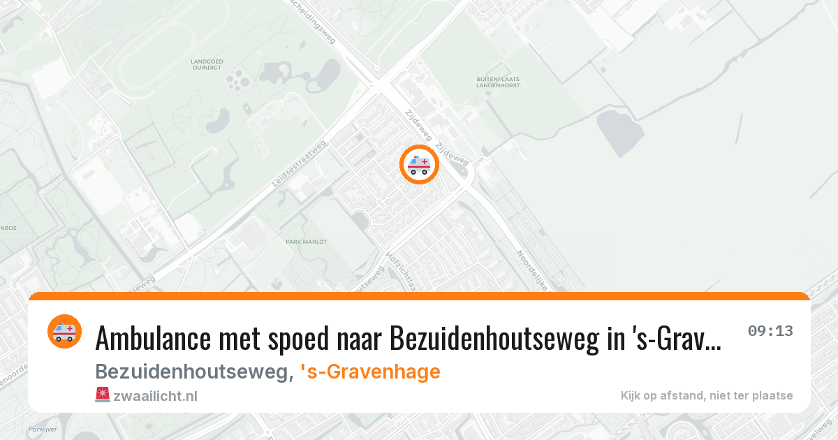 Ambulance met spoed naar Bezuidenhoutseweg in 's-Gravenhage — 20 mei 2026