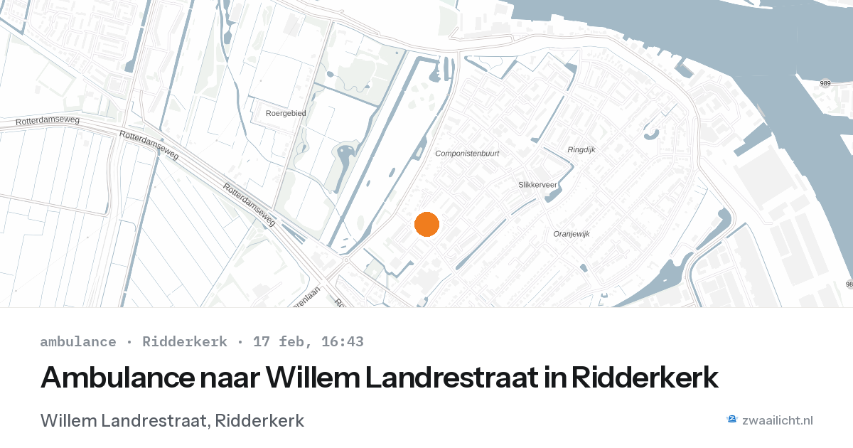 Ambulance naar Willem Landrestraat in Ridderkerk — 17 feb 2026