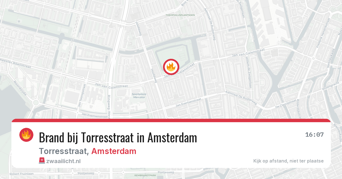 Brand bij Torresstraat in Amsterdam — 27 jun 2026