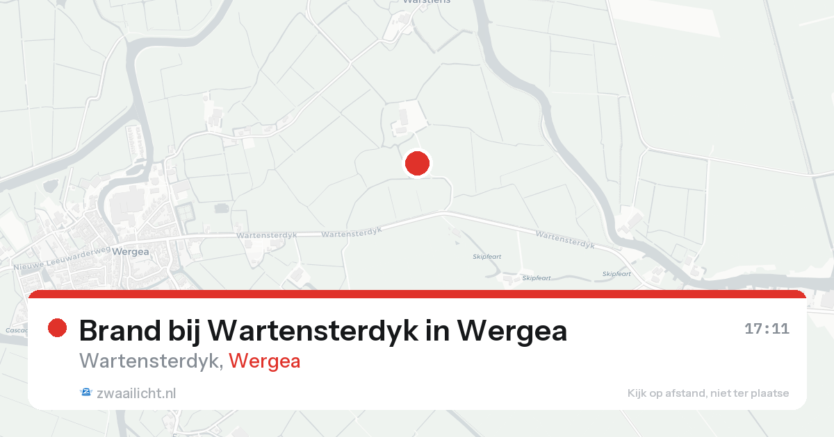 Brand bij Wartensterdyk in Wergea — 14 aug 2026