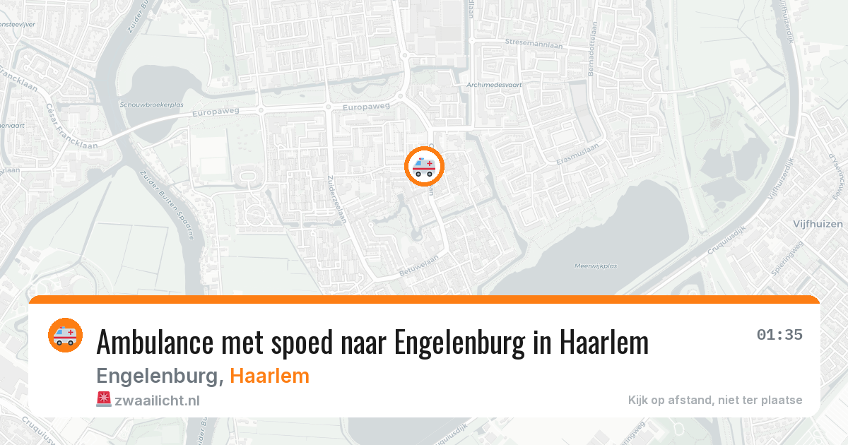 Ambulance met spoed naar Engelenburg in Haarlem — 6 aug 2026