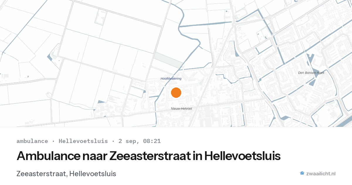 Ambulance naar Zeeasterstraat in Hellevoetsluis — 2 sep 2026