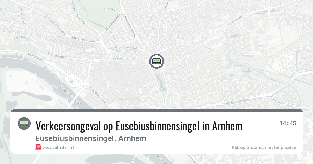 Verkeersongeval op Eusebiusbinnensingel in Arnhem — 7 aug 2026
