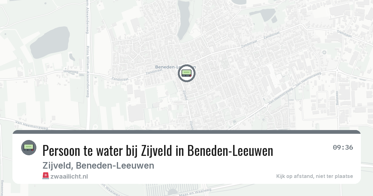 Persoon te water bij Zijveld in Beneden-Leeuwen — 29 jan 2026