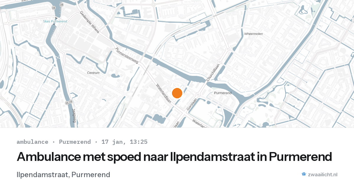 Ambulance met spoed naar Ilpendamstraat in Purmerend — 17 jan 2026