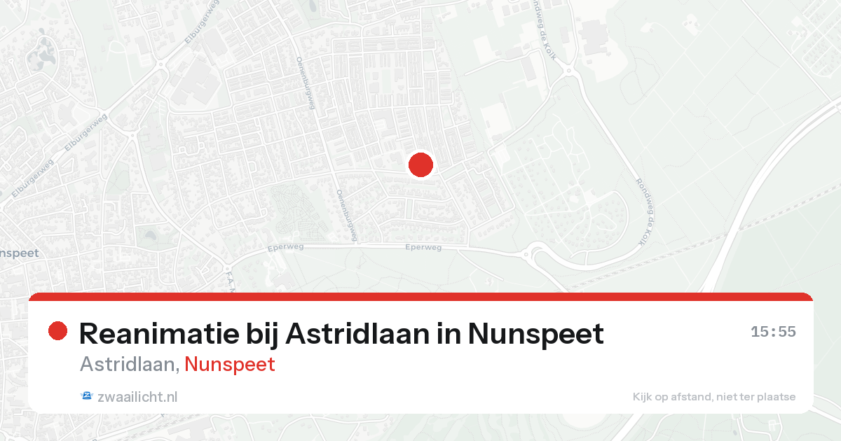 Reanimatie bij Astridlaan in Nunspeet — 20 aug 2026