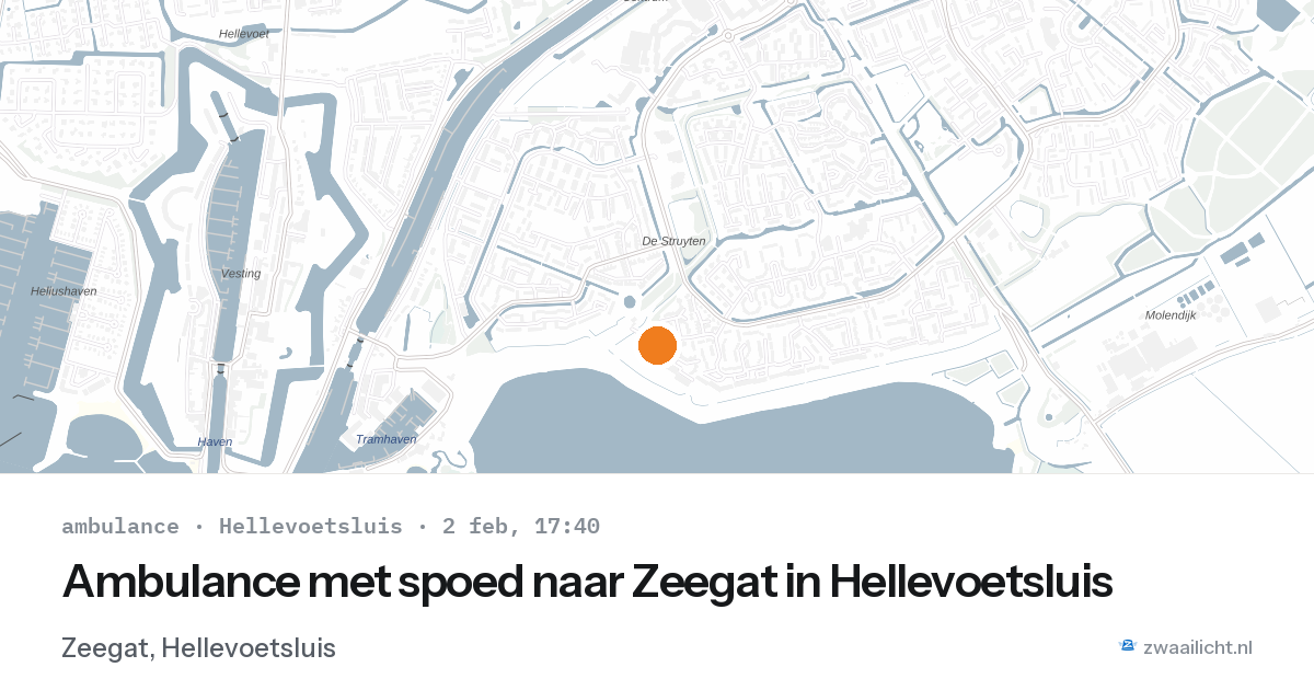 Ambulance met spoed naar Zeegat in Hellevoetsluis — 2 feb 2026