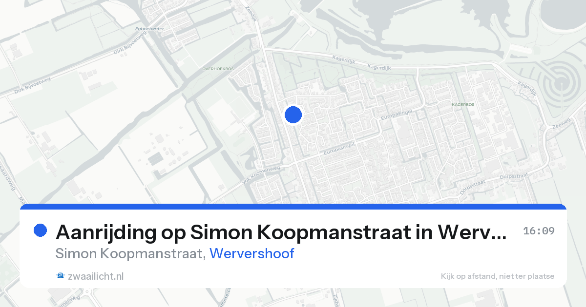Aanrijding op Simon Koopmanstraat in Wervershoof — 23 aug 2026